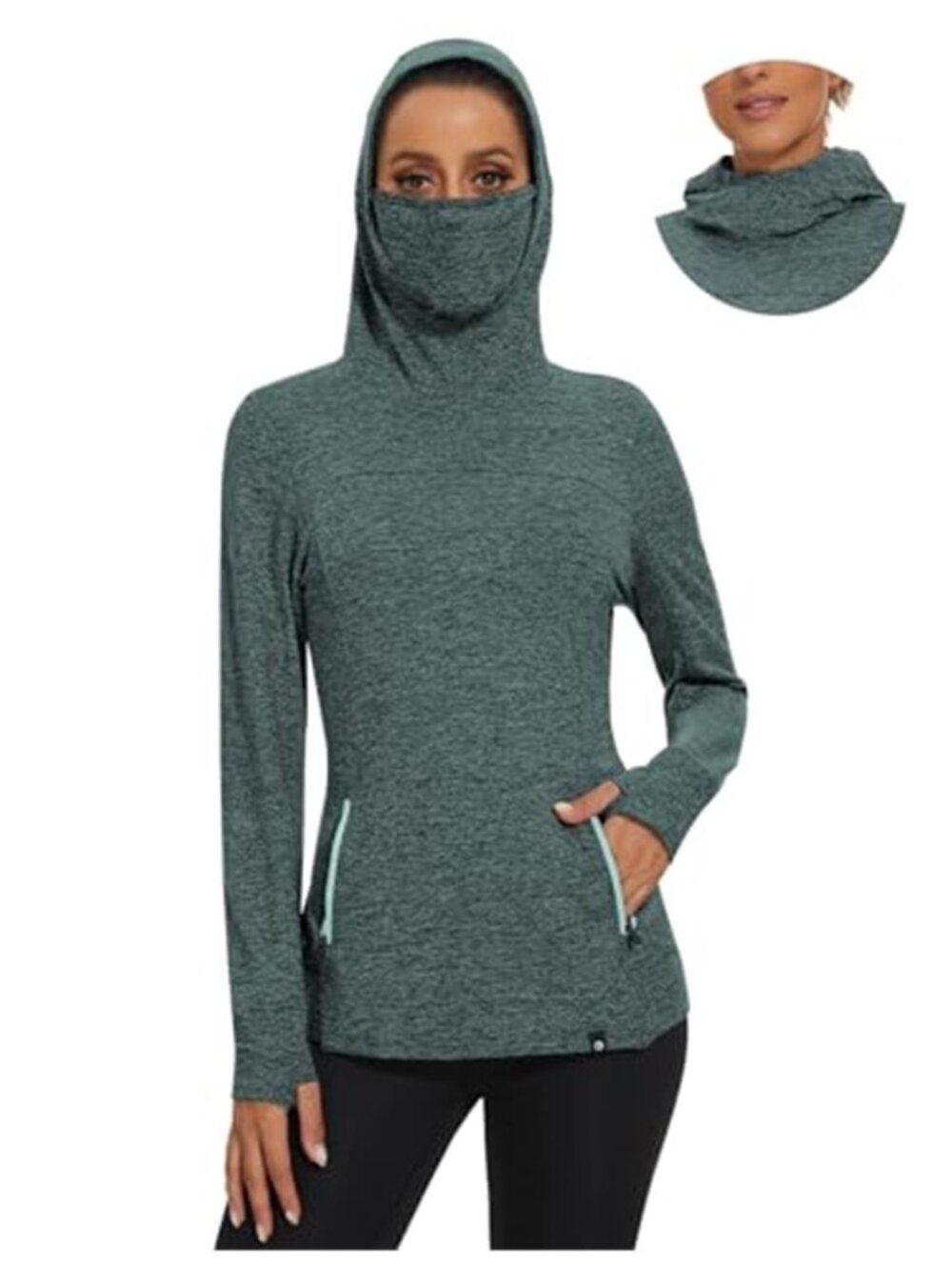 Women's Fleece Running Pullover Winter Thermal Sweatshirt With Thumbholes